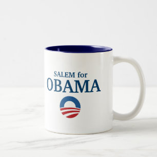 SALEM voor Obama, aangepast aan je stad Tweekleurige Koffiemok