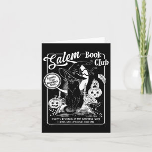 Salem Witch Book Club Bookish Retro Halloween Zwar Kaart