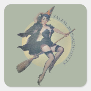 Salem Witch Vierkante Sticker