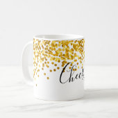 Saler Gold Polka Dot Confetti Coffee Mug (Devant gauche)