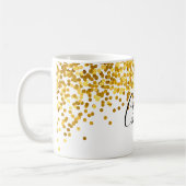 Saler Gold Polka Dot Confetti Coffee Mug (Gauche)
