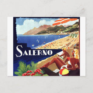 Salerno, Italiaanse Rivièra, Italië, vintage, reis Briefkaart