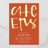 Salers Red Holiday Party Gold Foil Invitation (Recto)