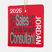 Sales Consultant Extraordinaire CUSTOM Keramisch Ornament (Links)