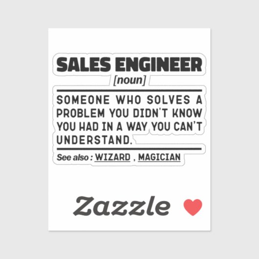 Sales Engineer Noun Finance Medewerker Sarcasme Sticker (Vel)
