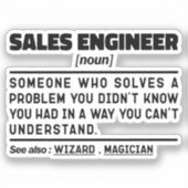 Sales Engineer Noun Finance Medewerker Sarcasme Sticker (Voorkant)
