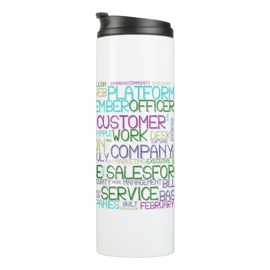 Salesforce Word Cloud Thermal Tumbler Thermosbeker (Geroteerd rechts)
