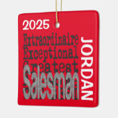 Salesman Extraordinaire CUSTOM Keramisch Ornament (Links)