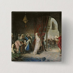 Salida del Boabdil bij de Alhambra Vierkante Button 5,1 Cm