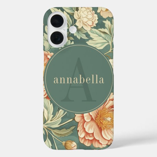  salie bloemschikker William Morris Monogram Case-Mate iPhone Case (Achterkant)