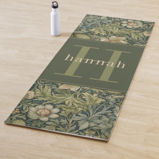 salie bloemschikker William Morris Monogram Yogamat (In situ)