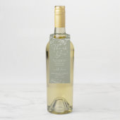 Salie Boho Bloemen Script Trouw Dank Je Wel Flessenhanger (Op fles)