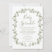 Salie  Coquette Bloemen Baby Sprinkle Kaart (Voorkant)