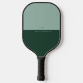 Salie en Donkergroen Modern Monogram Pickleball Paddle (Achterkant)