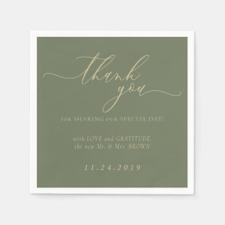 Salie en Goud Formele Minimalistische Decoratie Br Servet