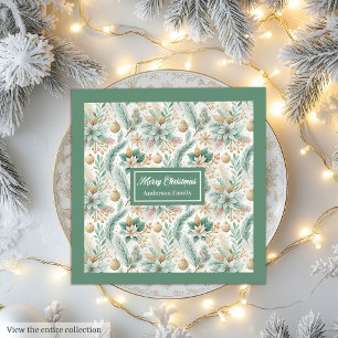 Salie en gouden servetten Elegante kerstbloem