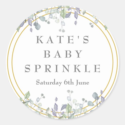 Salie- en Seringweide Baby Sprinkle Ronde Sticker (Voorkant)