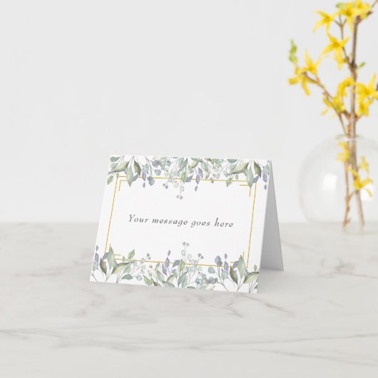 Salie- en Seringweide Uw Bericht Kaart (Gele Bloem)