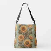 Salie en zonnebloemen II Crossbody Tas (Achterkant)