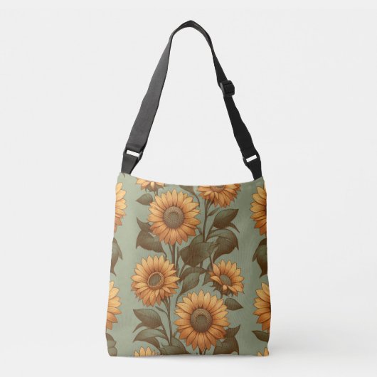 Salie en zonnebloemen II Crossbody Tas (Voorkant)