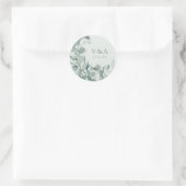 Salie Eucalyptus Trouwsticker Ronde Sticker (Tas)