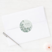 Salie Eucalyptus Trouwsticker Ronde Sticker (Envelop)