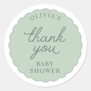 Salie Geschulpte Frame Ronde Neutrale Baby Shower Sticker