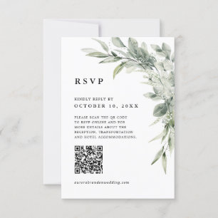 Salie Green Eucalyptus Minimalistische Botanische  RSVP Kaartje