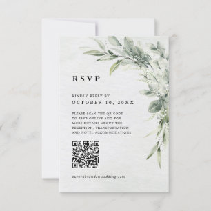 Salie Green Eucalyptus Minimalistische Botanische  RSVP Kaartje