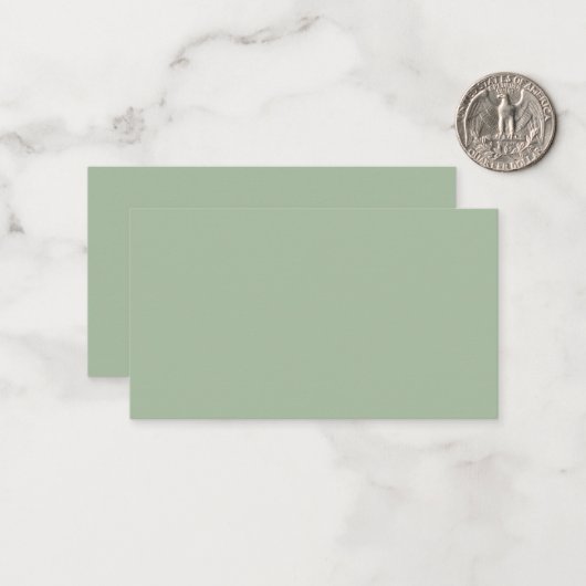 Salie Groen Aangepaste Merknaam Notitiekaartje (Voorkant / Achterkant in situ)