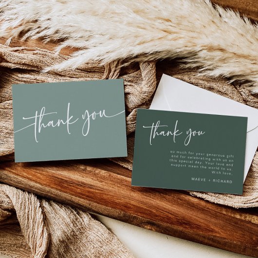 Salie Groen Bedankkaartje Moderne Minimalistische Bedankkaart