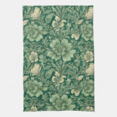 Salie Groen  bloemmotief Theedoek (Verticaal)