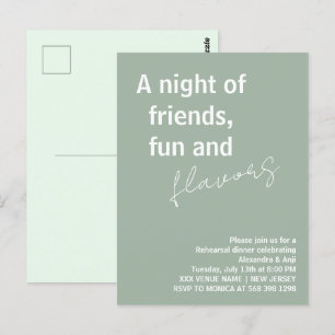 Salie groen een nacht van leuke vrienden Proefdine Briefkaart