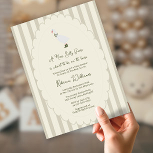 Salie Groen een nieuwe Dwaze Gans Baby Shower Kaart