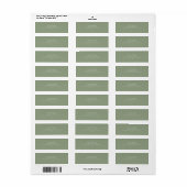 Salie Groen | Eenvoudig Trouwadres Etiket (Full Sheet)