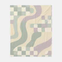 Salie Groen en Lila Deens Pastel Abstract Scandi