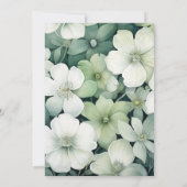 Salie Groen en Wit Bloemen Huwelijk Monogram Kaart (Achterkant)