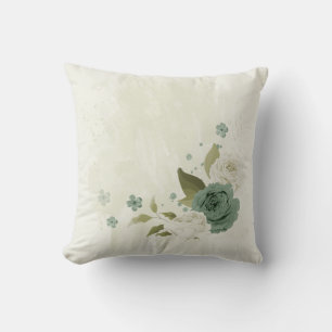 salie groen en witte bloem kussen