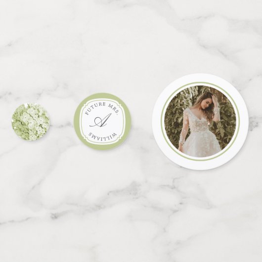 Salie groen en witte Hydrangea Bruidsdouche Confetti (Voorkanten)