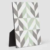 Salie groen en zilver geometrische ZigZag Fotoplaat (Zijkant)