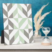 Salie groen en zilver geometrische ZigZag Fotoplaat (Zijkant)