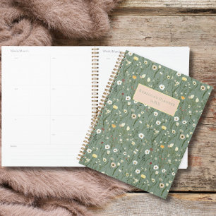 Salie Groen Geel Witte Wilde Bloemen Boho Jaarlijk Planner