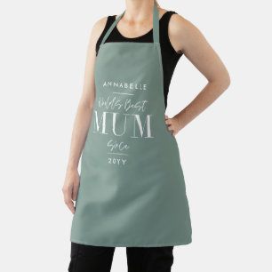 Salie groen girly modern mum moederdag typografie schort