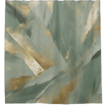 Salie Groen Goud Beige Kleur Abstract