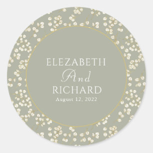 Salie Groen Goud Eucalyptus Bladeren Groen Ronde Sticker