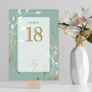 Salie Groen & Gouden Bruiloft Kaart