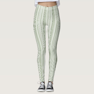 Salie Groen (Licht, Medium, Donker) en Witte Strep Leggings