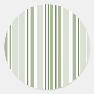 Salie groen (licht, medium, donker) en witte strep ronde sticker