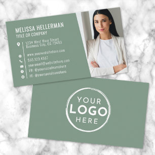 Salie Groen Modern Foto Logo Professioneel Visitekaartje
