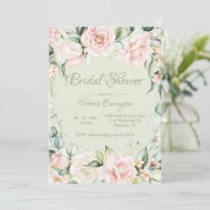 Salie Groen & Roze Bloemen Elegant Vrijgezellenfee Kaart